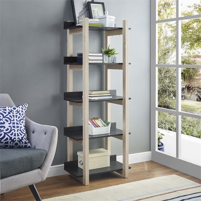 Modway Reprieve Contemporary Modern Natural Grain and Melamine Bookshelf