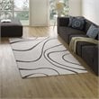 Modway Therese Abstract Swirl 5' x 8' Area Rug in Ivory and Charcoal