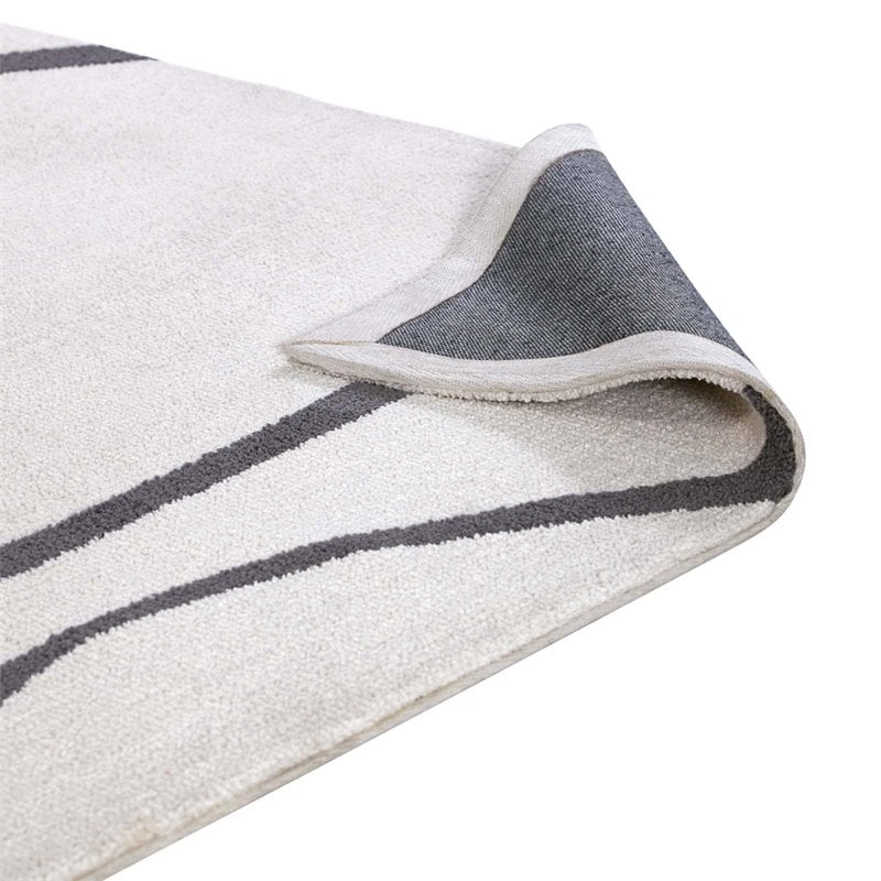 Modway Therese Abstract Swirl 5' x 8' Area Rug in Ivory and Charcoal