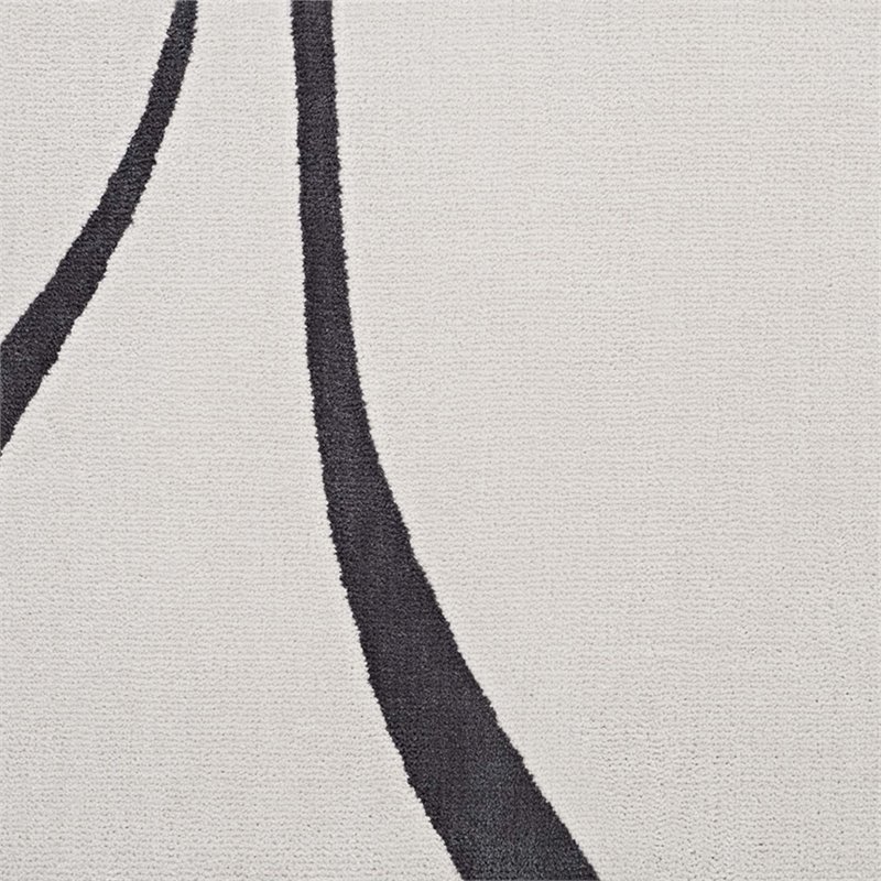 Modway Therese Abstract Swirl 5' x 8' Area Rug in Ivory and Charcoal