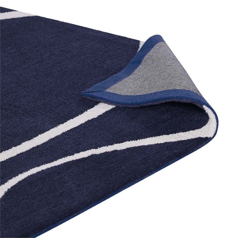 Modway Therese Abstract Swirl 5' x 8' Area Rug in Navy and Ivory