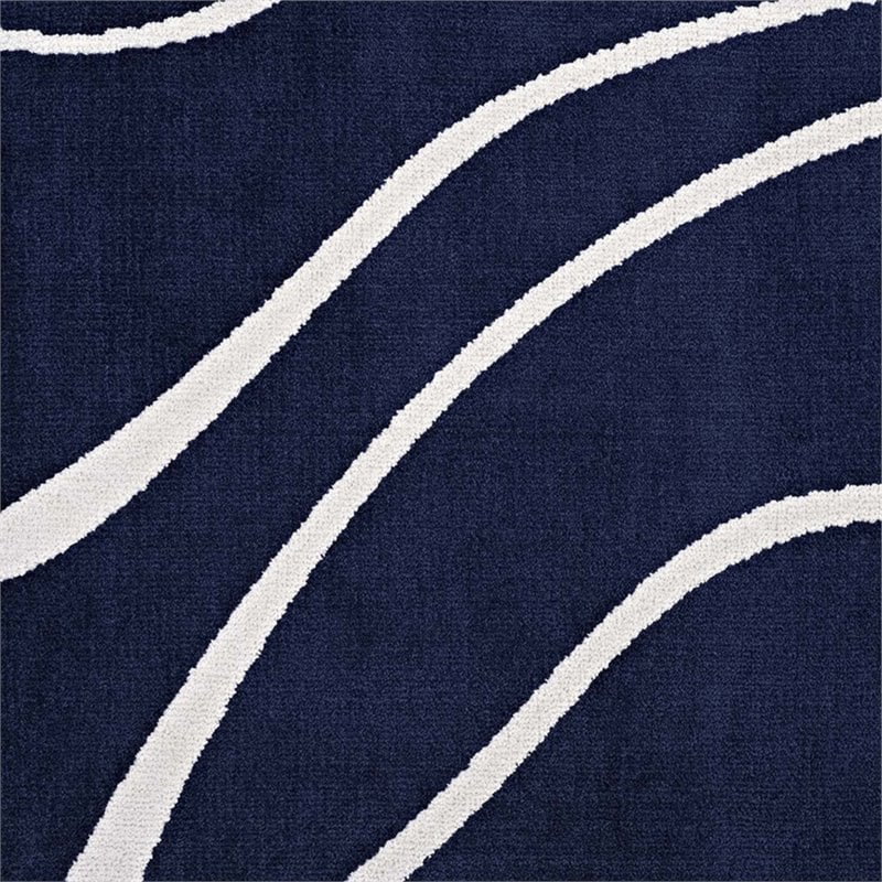 Modway Therese Abstract Swirl 5' x 8' Area Rug in Navy and Ivory