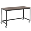 Modway Vivify Mobile Metal & Wood Writing Desk in Gray and Walnut