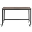 Modway Vivify Mobile Metal & Wood Writing Desk in Gray and Walnut