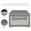 Modway Aura Modern Rattan & Glass Top Patio Coffee Table in Gray