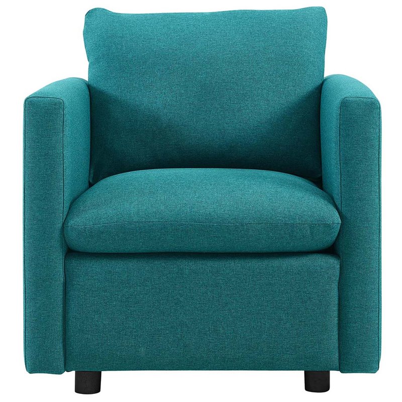 Modway Activate Modern Polyester Fabric Accent Armchair in Teal