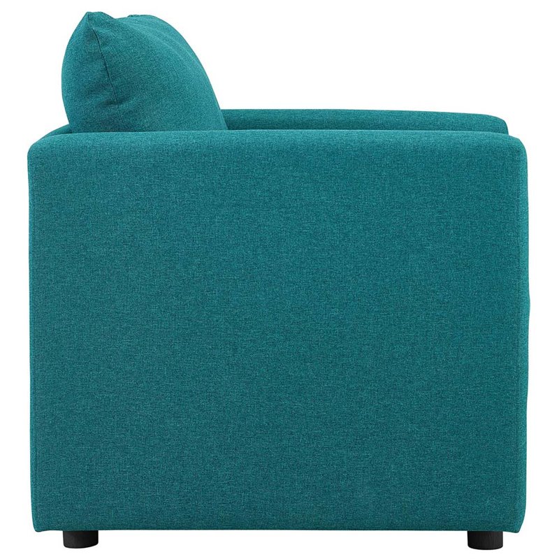 Modway Activate Modern Polyester Fabric Accent Armchair in Teal