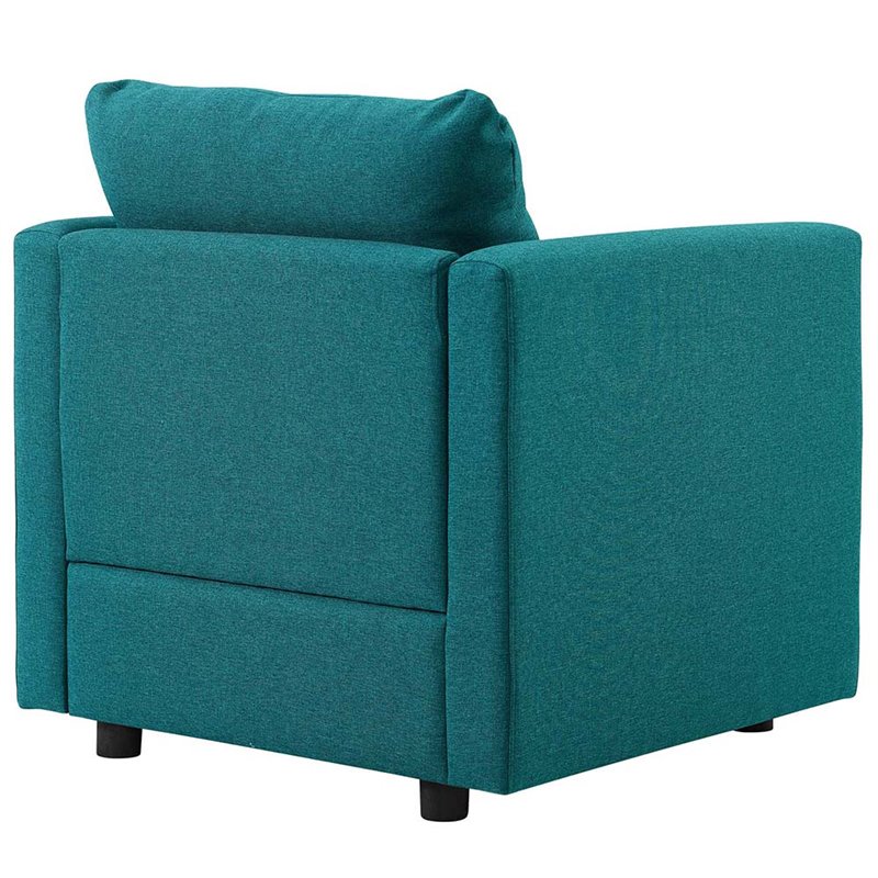 Modway Activate Modern Polyester Fabric Accent Armchair in Teal
