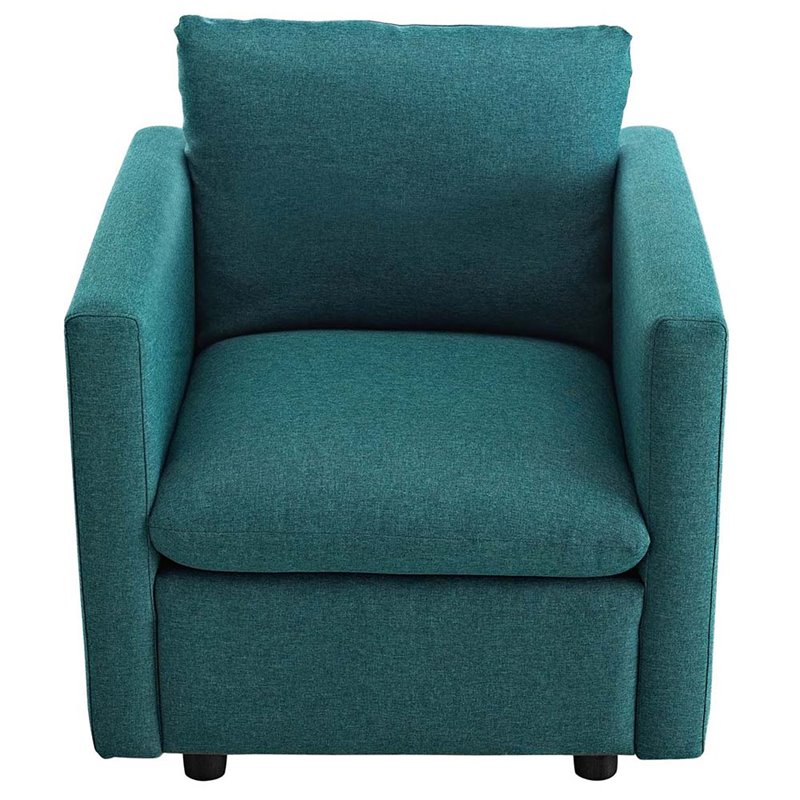 Modway Activate Modern Polyester Fabric Accent Armchair in Teal