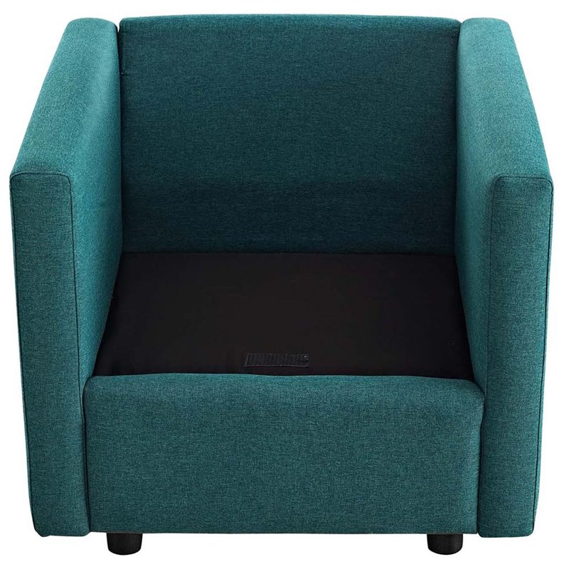 Modway Activate Modern Polyester Fabric Accent Armchair in Teal