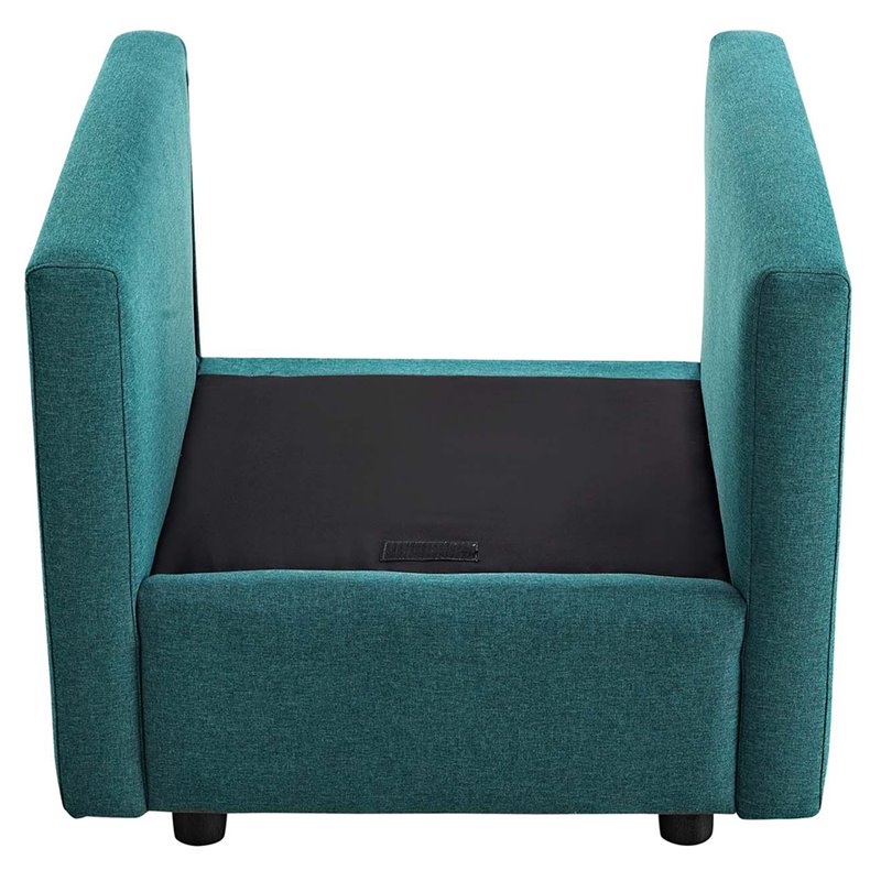 Modway Activate Modern Polyester Fabric Accent Armchair in Teal