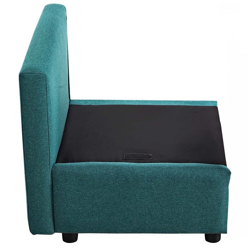 Modway Activate Modern Polyester Fabric Accent Armchair in Teal