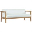 Modway Bayport 4-Piece Wood Patio Armless Sofa Set in Natural and White
