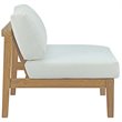Modway Bayport 4-Piece Wood Patio Armless Sofa Set in Natural and White