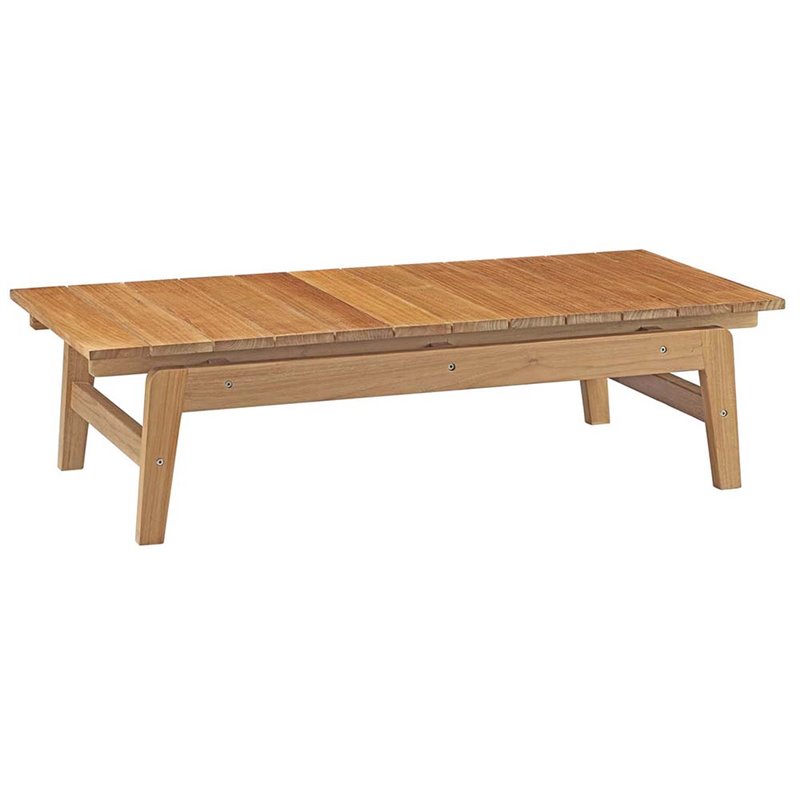 Modway Bayport 6-Piece Wood Patio Sofa Set in Natural and White