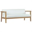 Modway Bayport 6-Piece Wood Patio Sofa Set in Natural and White