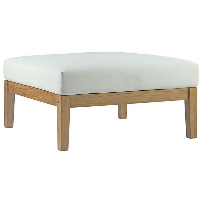 Modway Bayport 6-Piece Wood Patio Sofa Set in Natural and White