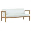 Modway Bayport 8-Piece Wood Patio Sofa Set in Natural and White