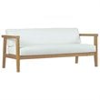 Modway Bayport 4-Piece Wood Patio Sofa Set in Natural and White