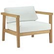 Modway Bayport 4-Piece Wood Patio Sofa Set in Natural and White