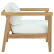 Modway Bayport 4-Piece Wood Patio Sofa Set in Natural and White