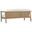 Modway Bayport 4-Piece Wood Patio Sofa Set in Natural and White