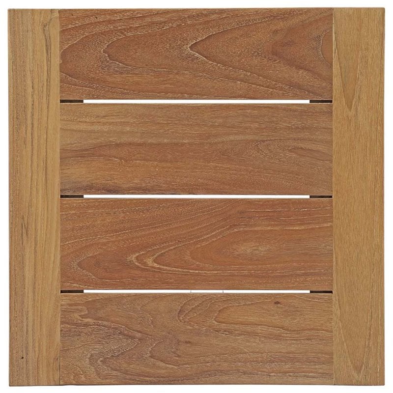 Modway Bayport 5-Piece Wood Patio Conversation Set in Natural and White