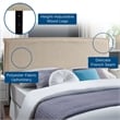 Modway Camille Queen Upholstered Polyester Fabric Headboard in Beige