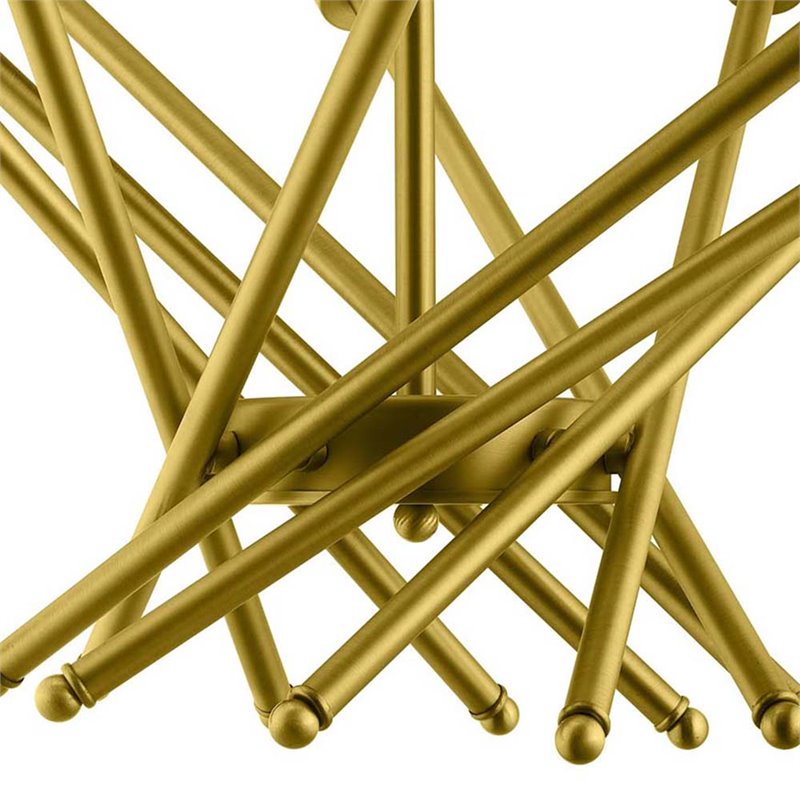 Modway Cherish 10-Light Modern Metal Chandelier in Brass Finish