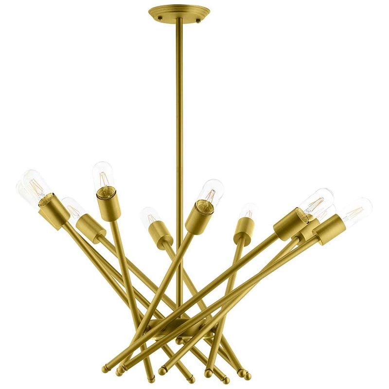 Modway Cherish 10-Light Modern Metal Chandelier in Brass Finish