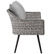 Modway Endeavor Aluminum & Fabric Outdoor Patio Loveseat in Gray