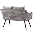 Modway Endeavor Aluminum & Fabric Outdoor Patio Loveseat in Gray