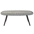 Modway Endeavor Rattan & Glass Top Patio Coffee Table in Gray and Black