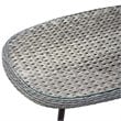 Modway Endeavor Rattan & Glass Top Patio Coffee Table in Gray and Black