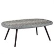 Modway Endeavor Rattan & Glass Top Patio Coffee Table in Gray and Black