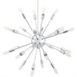 Modway Gamut 20-Light Modern Metal Chandelier in Chrome Finish