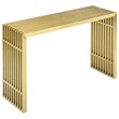 Modway Gridiron Stainless Steel Accent Console Table in Gold