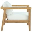 Modway Bayport Teak Wood Patio Chair in Natural and White (Set of 2)