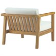 Modway Bayport 3-Piece Teak Wood Patio Conversation Set in Natural and White