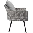 Modway Endeavor Modern Rattan Patio Arm Chair in Gray Finish