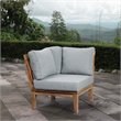 Modway Marina Modern Wood Outdoor Teak Corner Chair in Natural/Gray