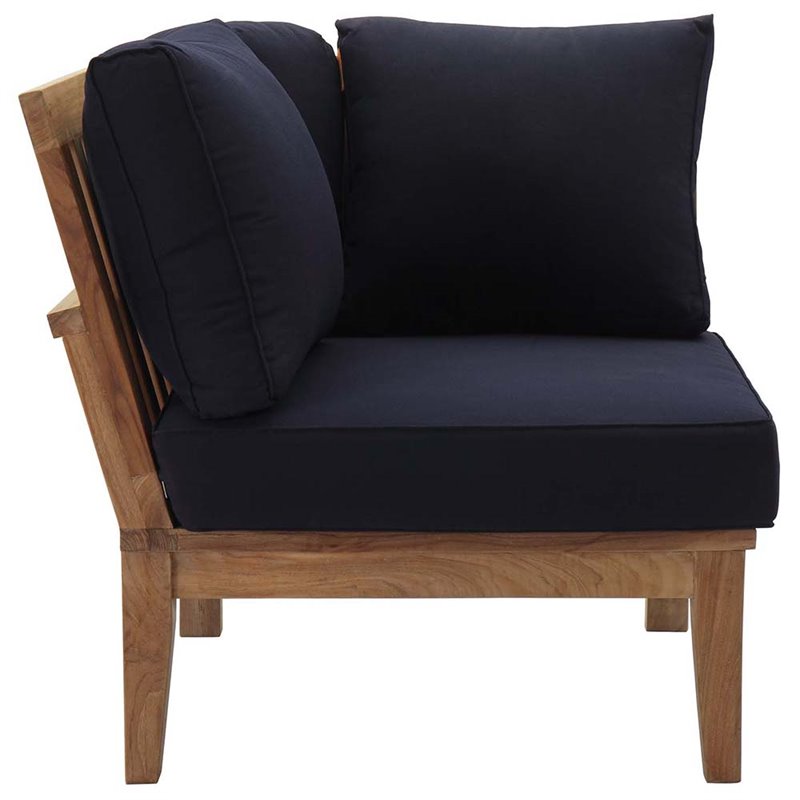 Modway Marina Patio Corner Chair in Natural and Navy