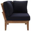 Modway Marina Patio Corner Chair in Natural and Navy