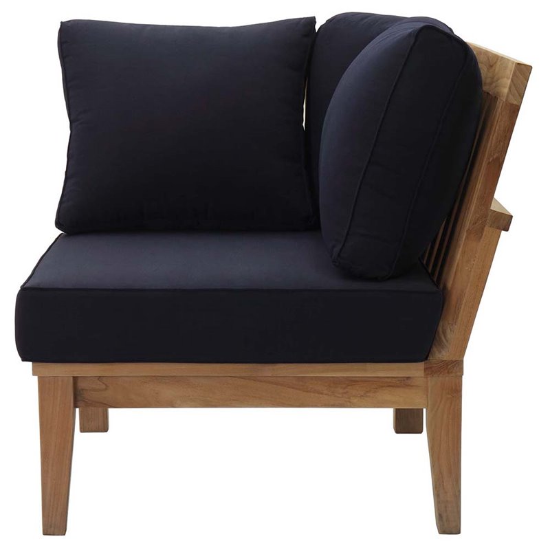 Modway Marina Patio Corner Chair in Natural and Navy