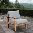 Modway Marina Wood Outdoor Teak Left-Facing Chair in Natural/Gray