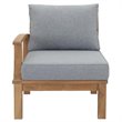 Modway Marina Wood Outdoor Teak Left-Facing Chair in Natural/Gray