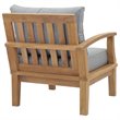 Modway Marina Wood Outdoor Teak Left-Facing Chair in Natural/Gray