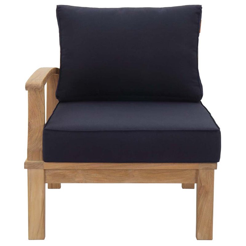 Modway Marina Left Arm Patio Chair in Natural and Navy