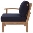 Modway Marina Left Arm Patio Chair in Natural and Navy