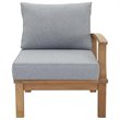Modway Marina Wood Outdoor Teak Right-Facing Chair in Natural/Gray